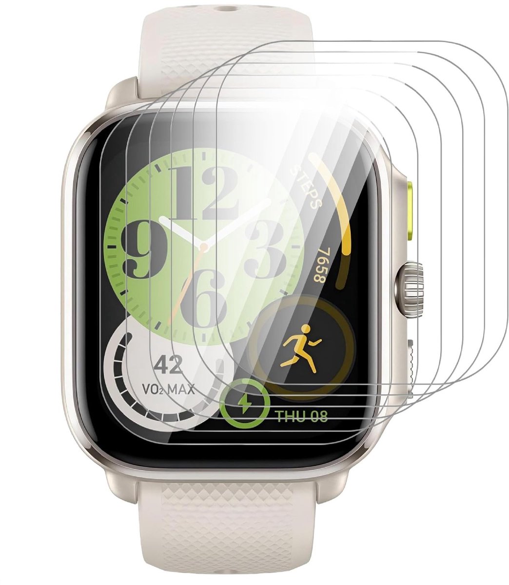 Dailygoods - Cosensi - HD Beschermfolie voor Amazfit Cheetah Square, 6 Stuks