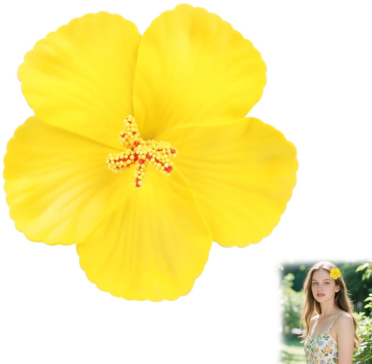 Dailygoods - 2 Stuks Gele Bloem Haarclips voor Vrouwen
