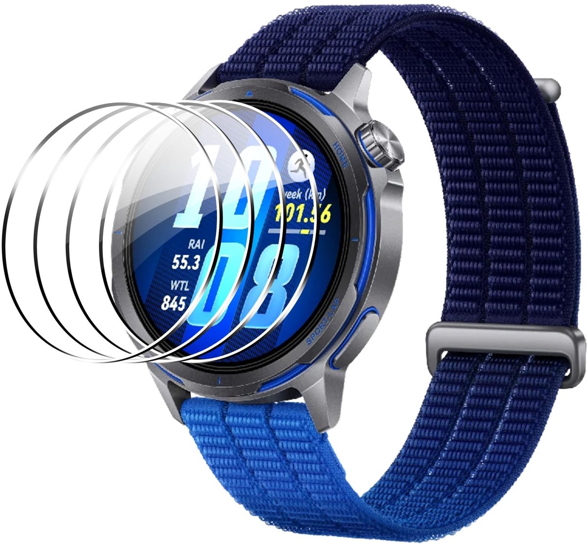 Dailygoods - 4 Displaybeschermfolies voor Huawei Watch GT Runner 2