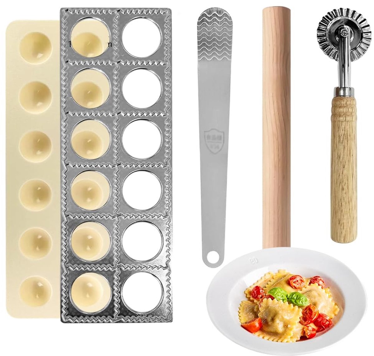 Dailygoods - 4-Delige Ravioli Maker Set van Roestvrij Staal