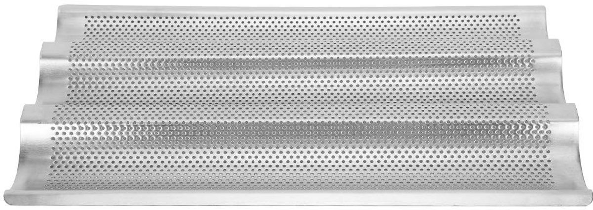 Dailygoods - Roestvrijstalen Stokbroodvorm met 3 Holtes