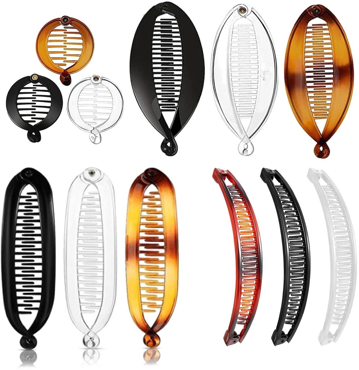 Dailygoods - Set van 12 Banaan Haar Clips voor Stijlvol Haarstyling