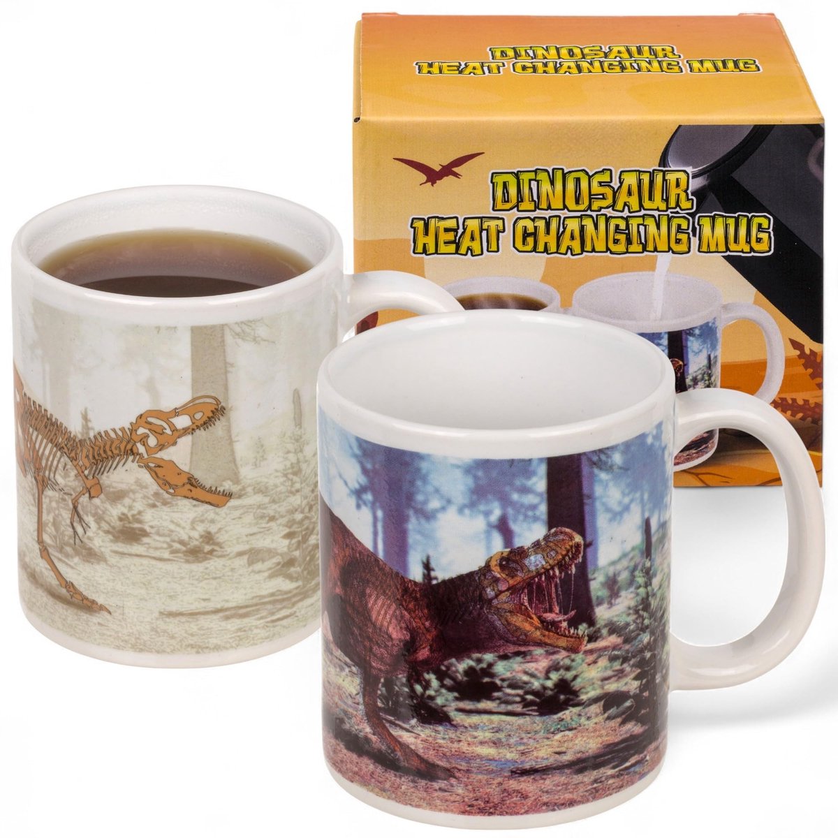 Dailygoods - Warmtegevoelige Koffiemok met Dinosaurus Motief