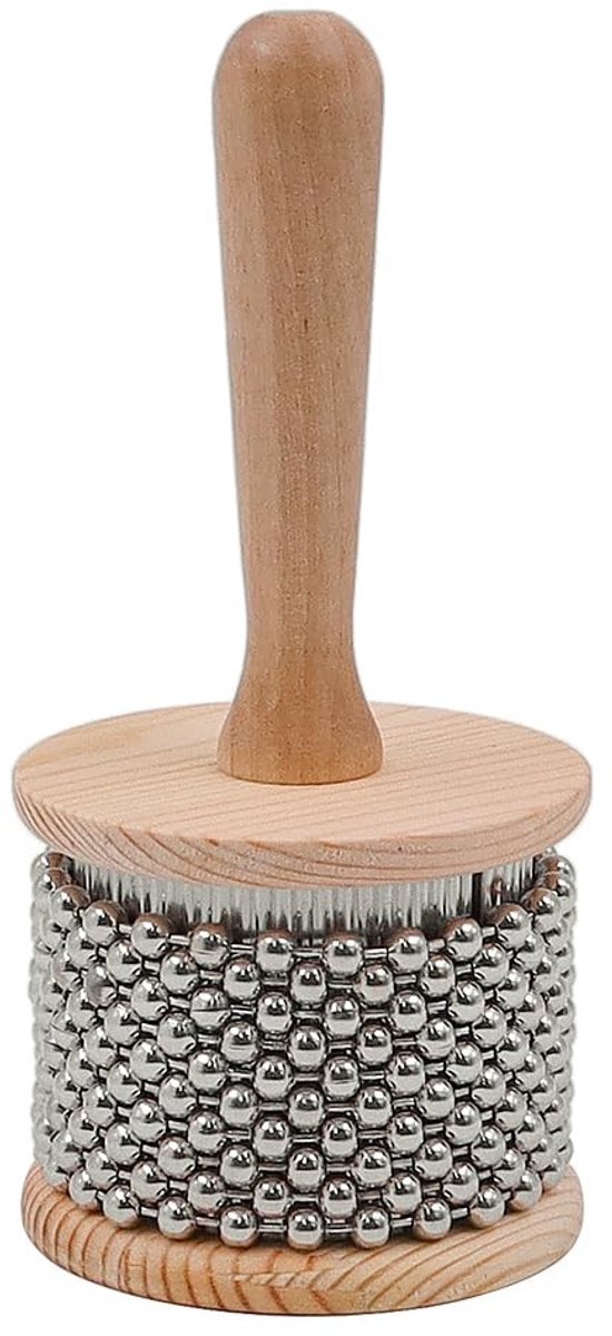 Dailygoods - Houten Cabasa Percussie Instrument met Metalen Kralen