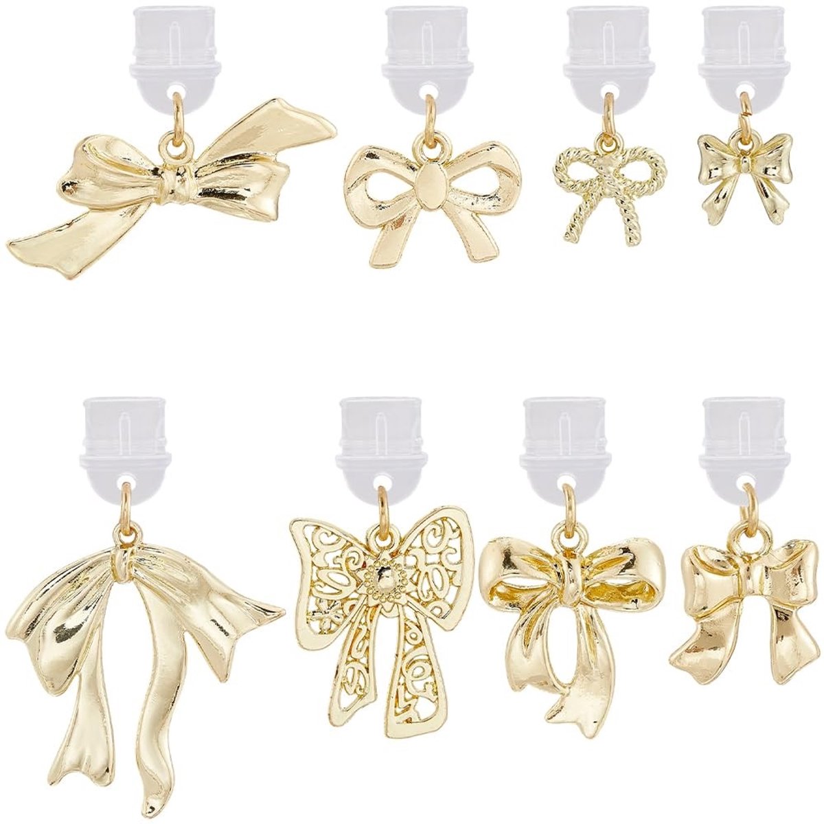 Dailygoods - Innovra - Set van 8 Gouden Stofstop Charms voor Telefoons en Oortelefoons