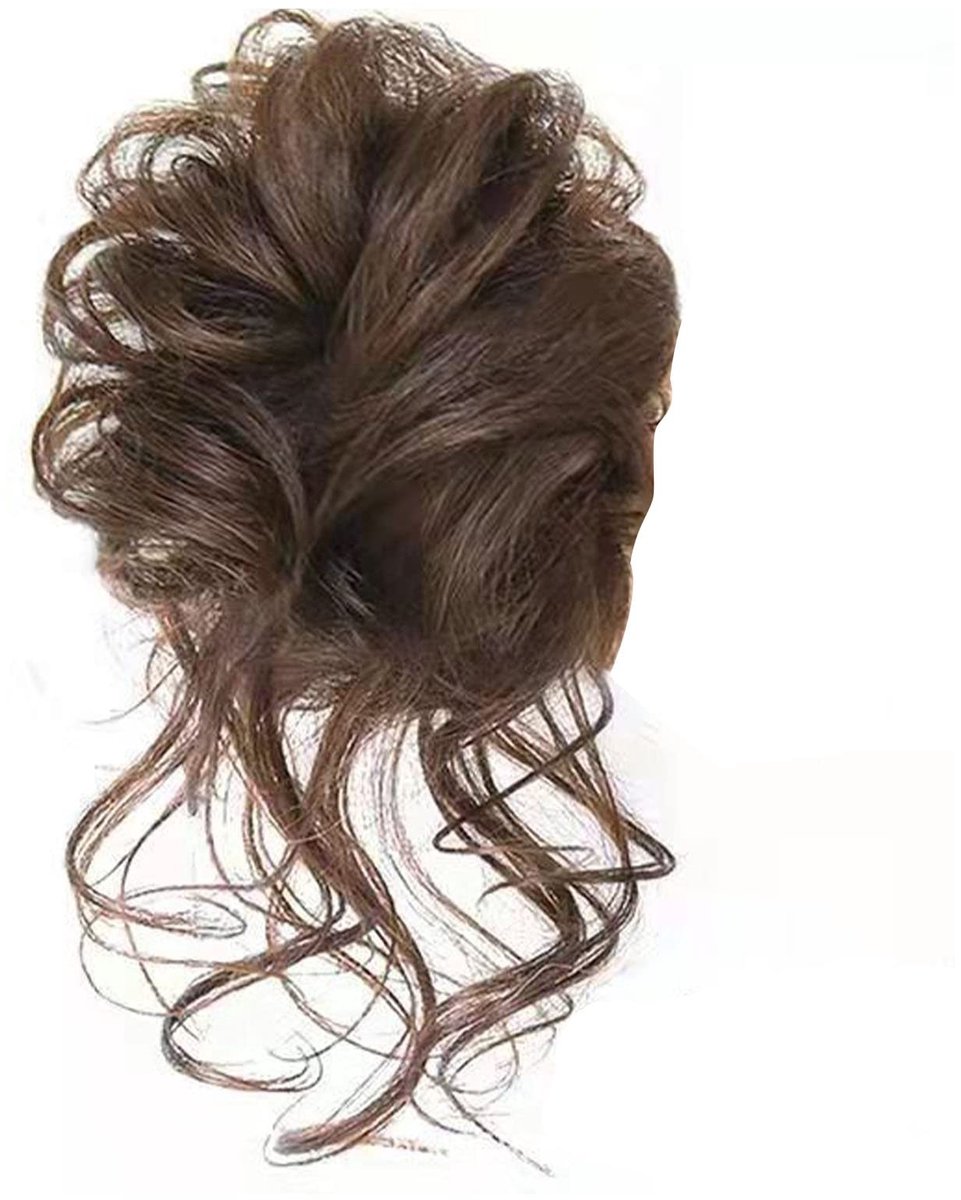 Dailygoods - Lichtbruine Synthetische Krullen Haarpruik voor Dames