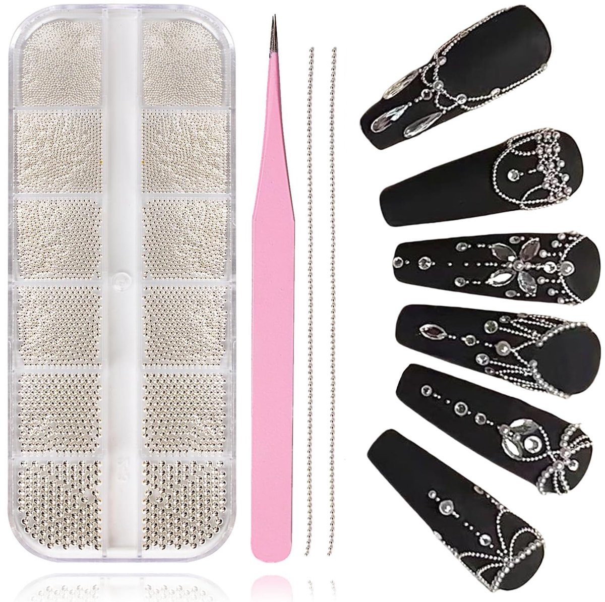 Dailygoods - Kaviaarparels voor Nagels in 12 Kleuren