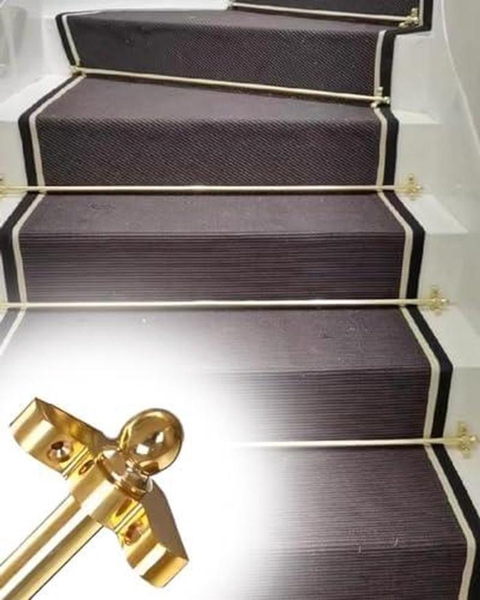 Traptapijtstaven Messing - Glijstangen Tapijt - Trap Decoratie - Antislip Messing - 50 cm - Messing