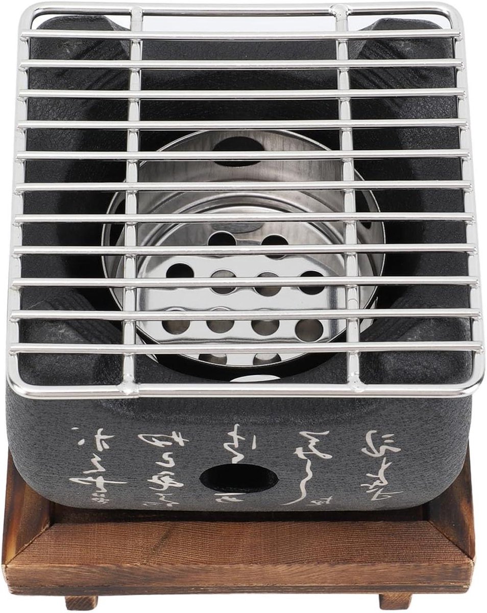 Mini Barbecue Grill - Houtskool Grill - Buiten Koken - Gelijkmatige Warmte - 195 x 18 cm - Zwart