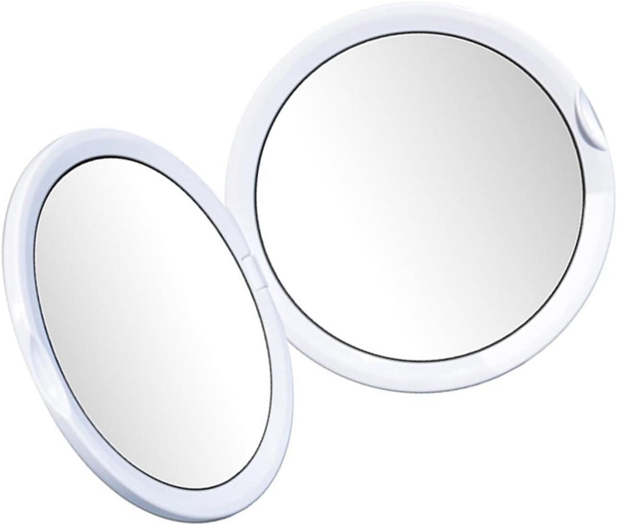 Make-up Spiegeltje - Compact Spiegel - Make-up Aanbrengen - Vergrotend Effect - 10x10 cm - Wit
