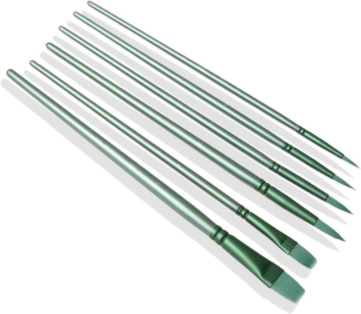 Lichtgewicht penseelset van 6 nylon kwasten voor acryl, olie en aquarelverf, ideaal voor kunst en hobbyprojecten