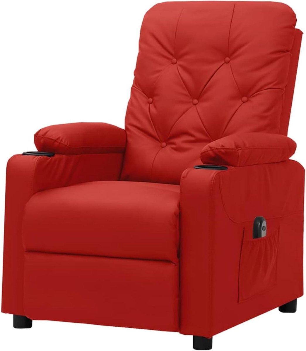 Elektrische relaxstoel - Comfortabele stoel - Ontspannen tv kijken - Elektrische ligfunctie - 78 x 97 cm - Wijnrood