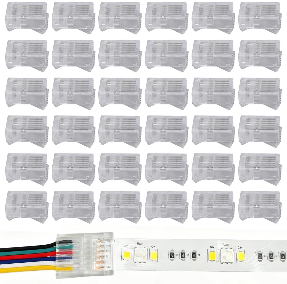 Dailygoods - Set van 30 6-polige LED Strip Connectoren voor Eenvoudige Installatie
