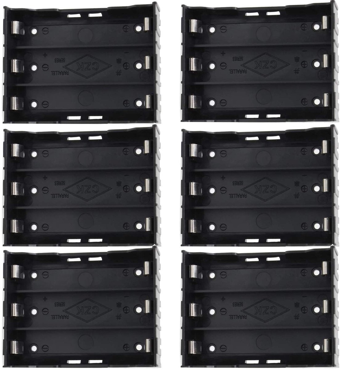 Cosensi - Dailygoods - Dailygoody - 18650 batterijhouder - batterijopbergdoos - veilig en duurzaam - kunststof - batterijbox - ideaal voor dagelijks gebruik - 6 stuks
