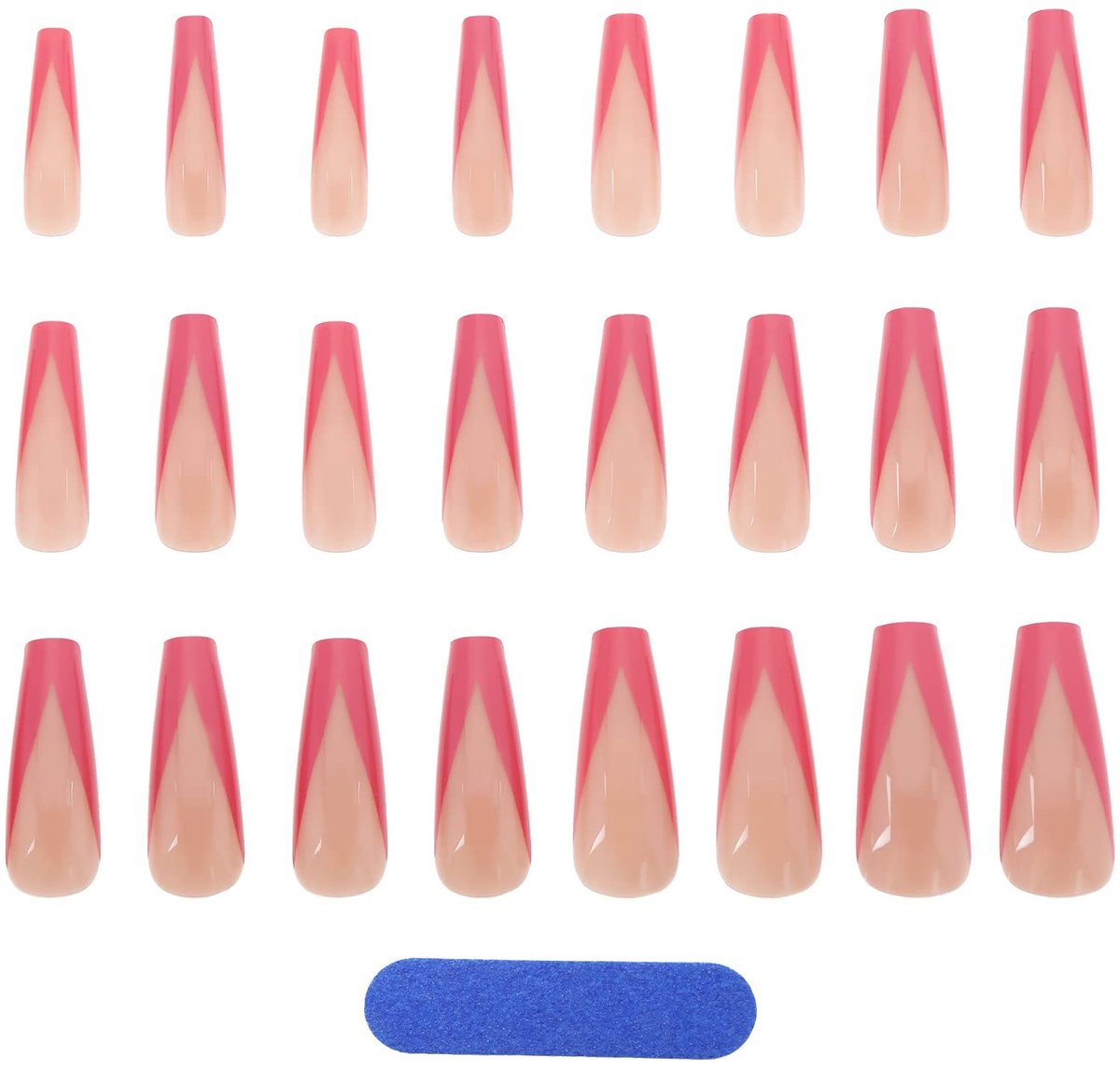 Dailygoods - Set van 2 Langdurige Decoratieve Valse Nagels met Lijm