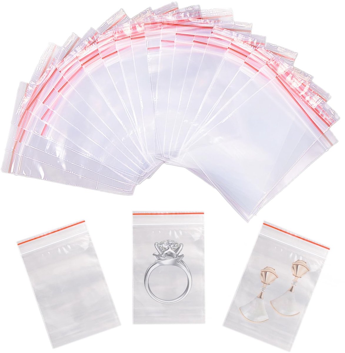 Dailygoods - 600 Stuks Transparante Plastic Zakjes met Kliksluiting voor Snacks