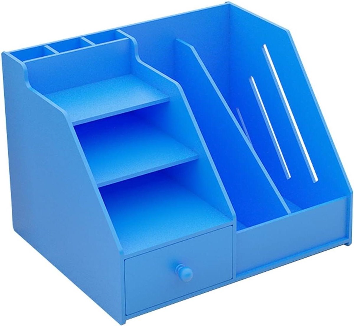 Bureaudocumenthouder - Dossierrek - Werkruimte organiseren - Meerlaagse opbergruimte - Grote capaciteit - Blauw