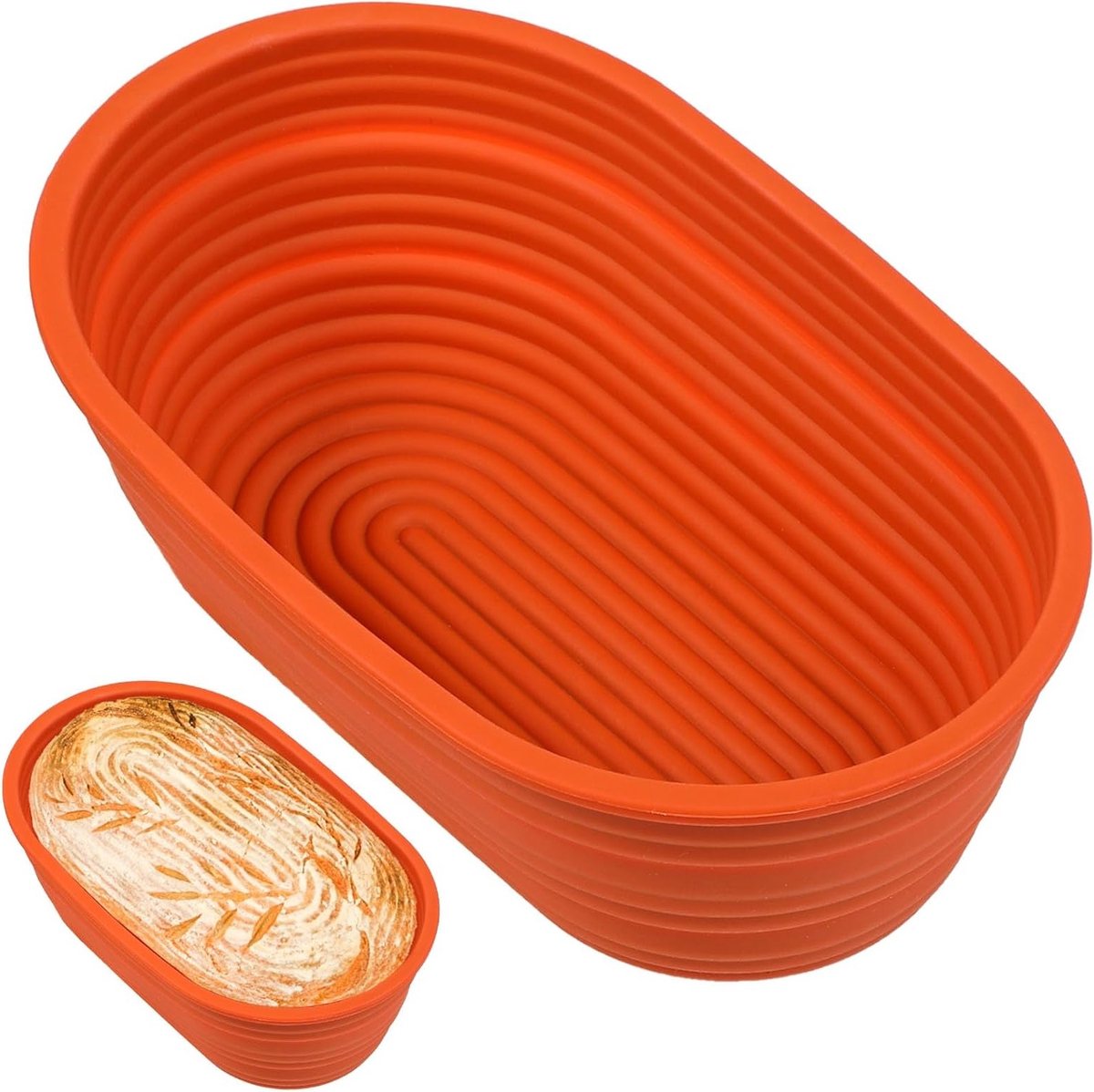 Siliconen Ovale Rijsmand 10 Inch voor Brooddeeg, Bakaccessoires en Bakken