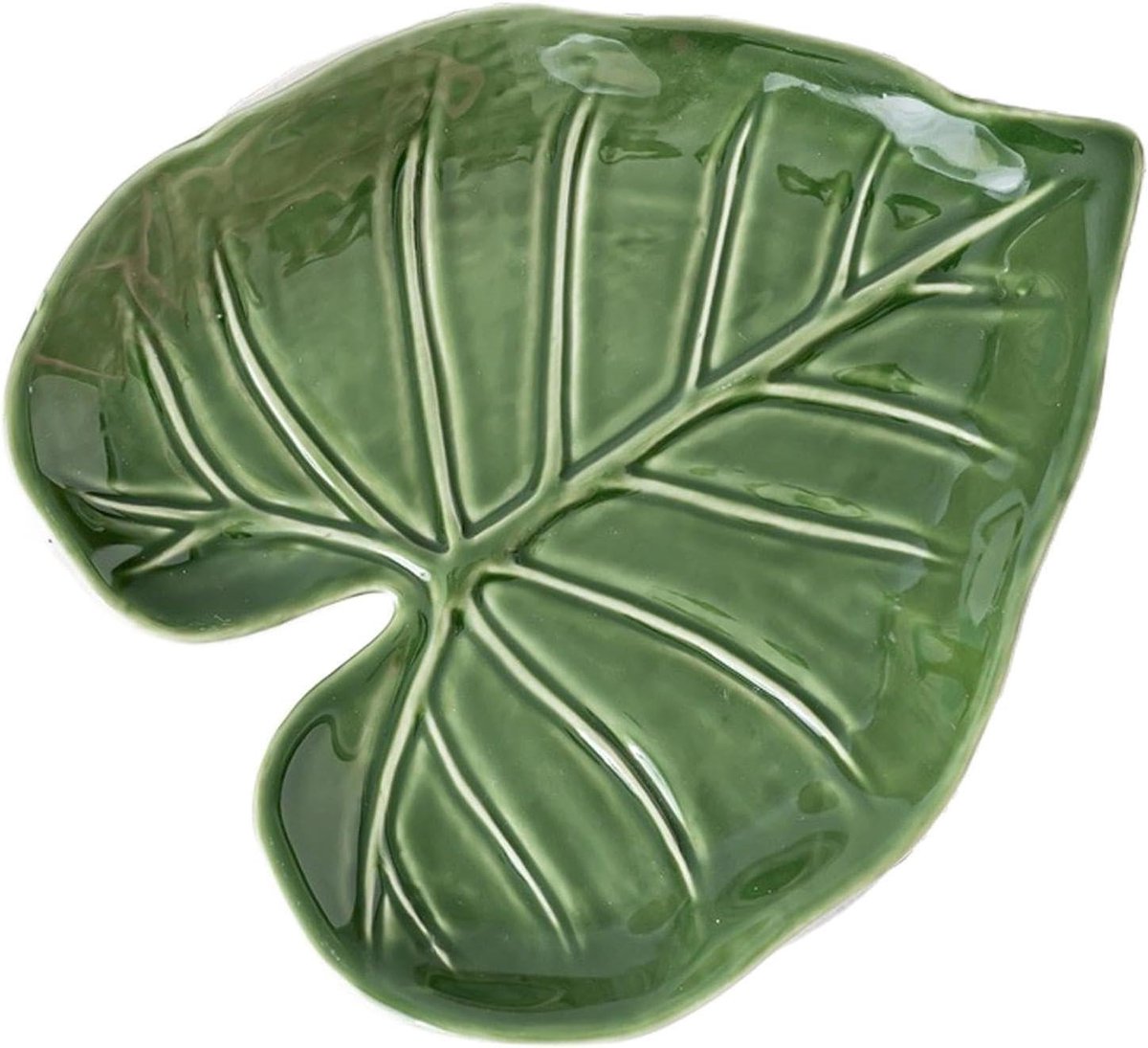 Lepelsteun Keuken - Pollepelhouder - Net Koken - Keramisch Bladvorm - 14.5 x 12.5 cm - Wit