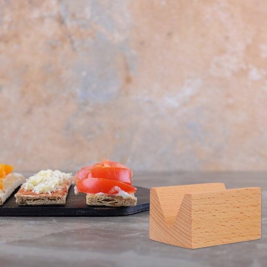 5 Wooden Taco and Sushi Holders Holder Sushi Wheel Holder Wooden Stand for Temaki, Cue Display for Restaurants — afbeelding 3