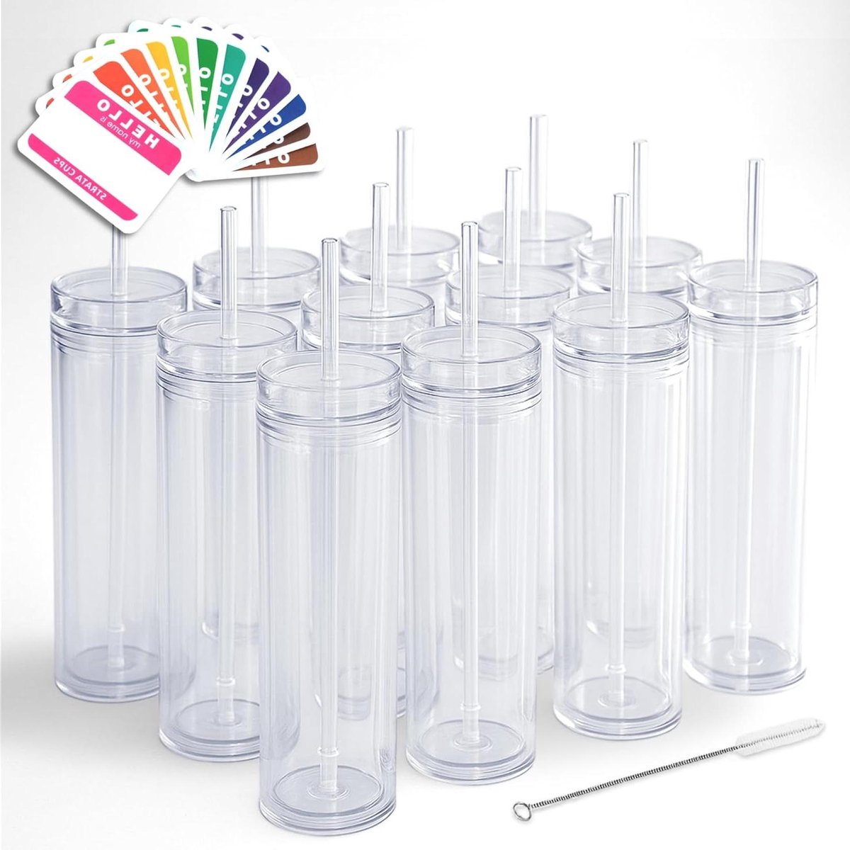 Acryl Bekers - Herbruikbare Tumblers - Dranken Serveren - Dubbelwandig Geïsoleerd - 24 Stuks 16oz - Oranje