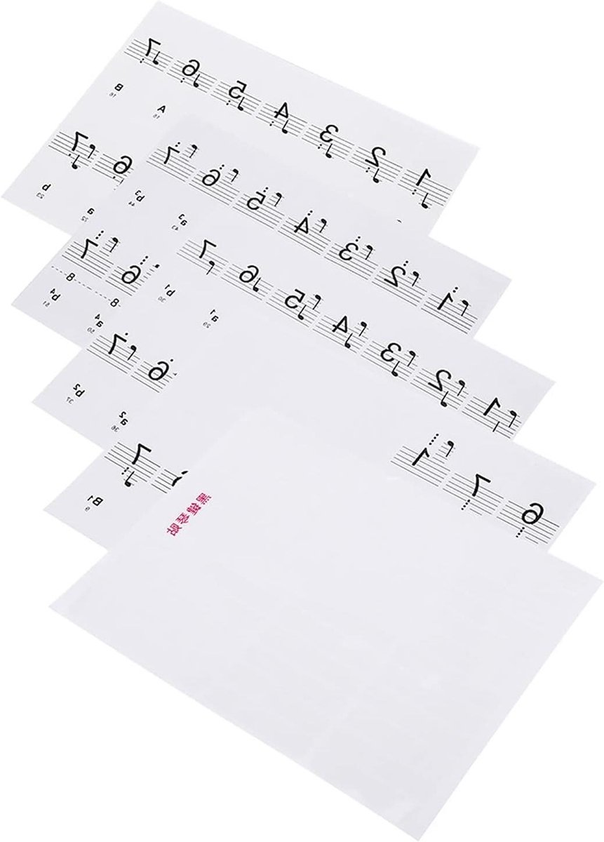 Piano Toets Stickers - Muziek Noten - Beginners Leren - Geïntegreerd Notatie Ontwerp - 88 Toetsen - Transparant