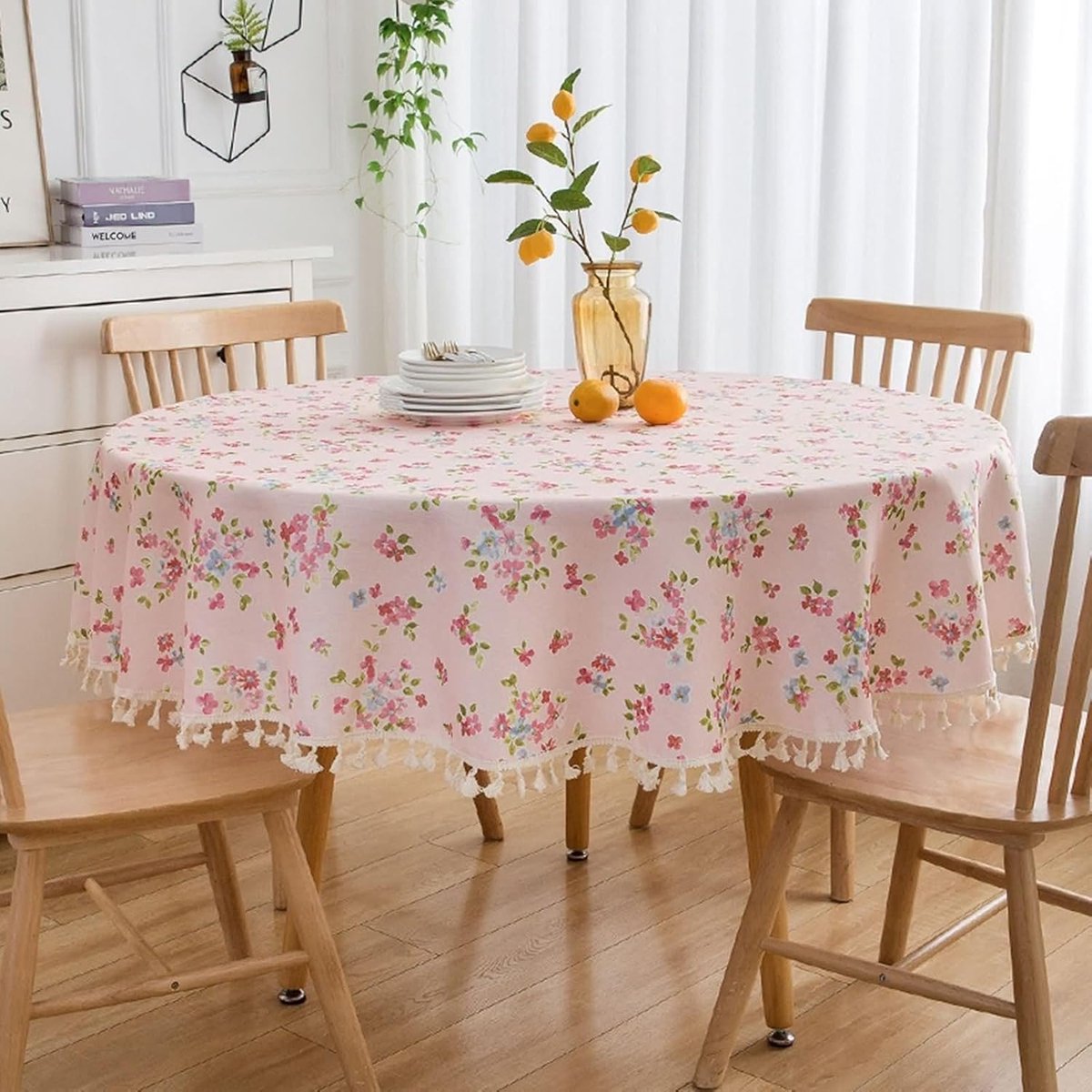 Tafelkleed - Beschermhoes Tafel - Eettafel Decoratie - Vlekbestendig Ontwerp - 207x207 cm - Geel