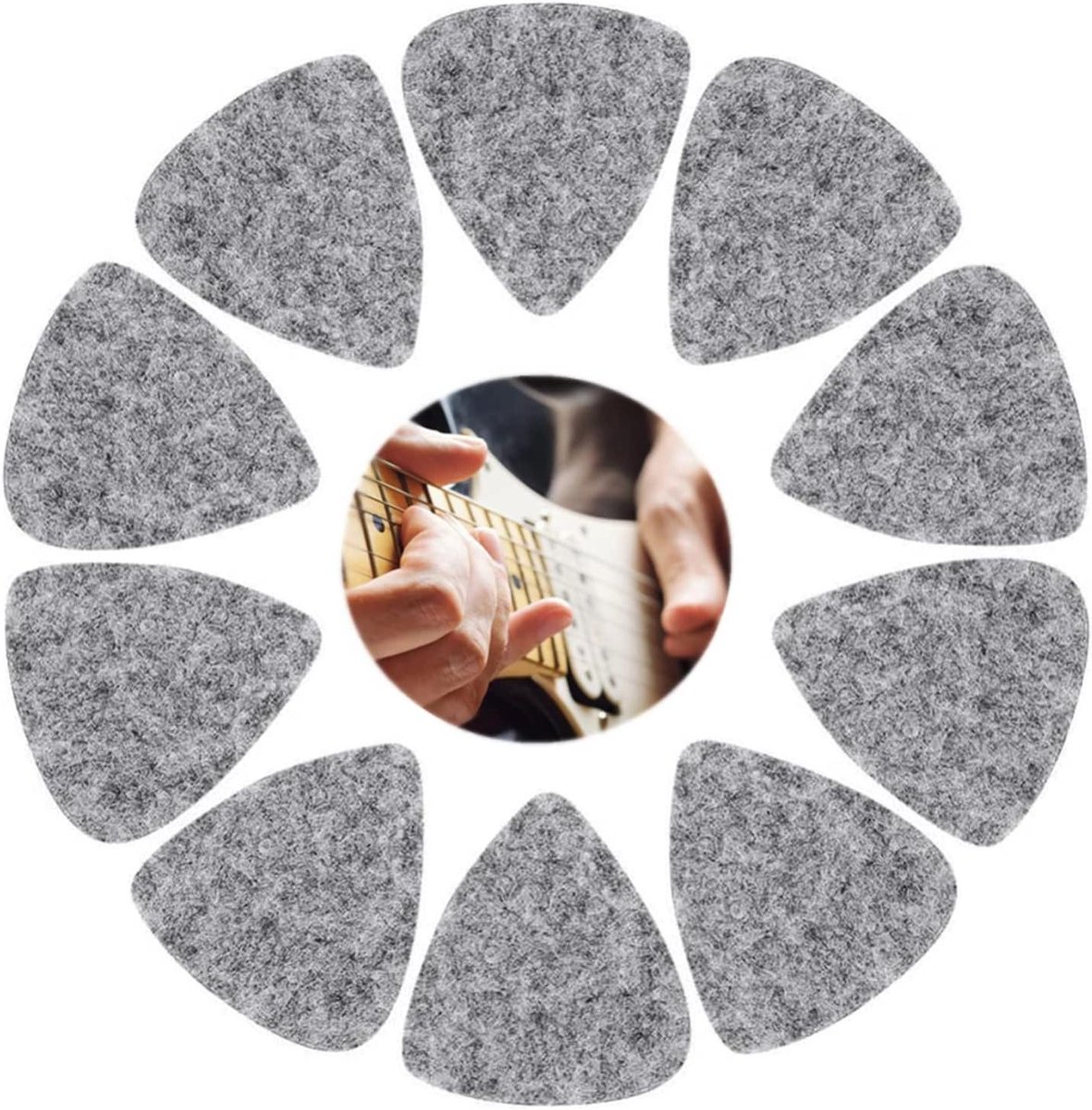 Muziek Plectrums - Wool Picks - Instrument Bespelen - Zachte Klank - 10 Stuks - Grijs