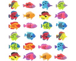Tropische Visdecoraties - Kleine Vissen - Aquarium Decoratie - Levendige Kleuren - 24 Stuks - Kleurrijk