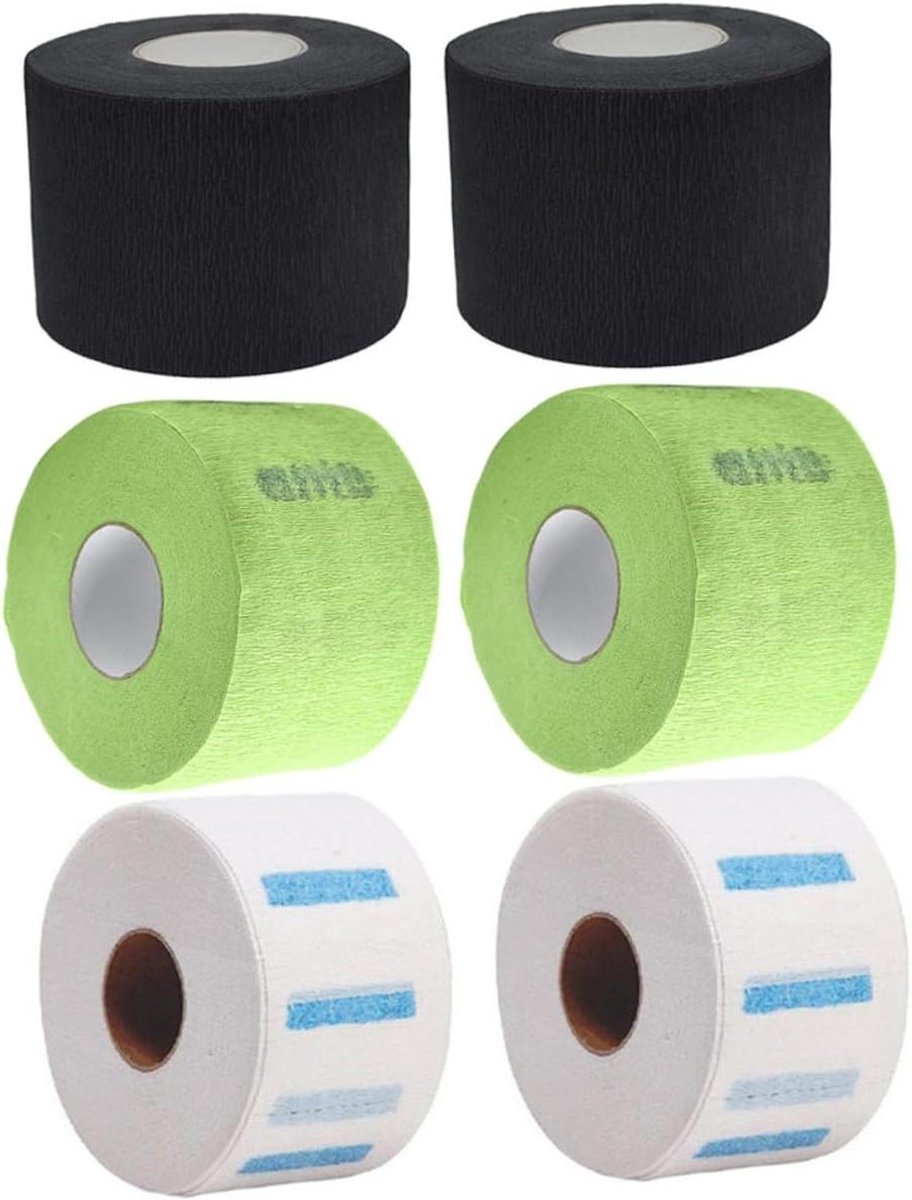 Kappers Nekbanden - Haar Styling Strips - Bescherming Nek - Wegwerpbaar Hygiënisch - 6 Rollen - Divers