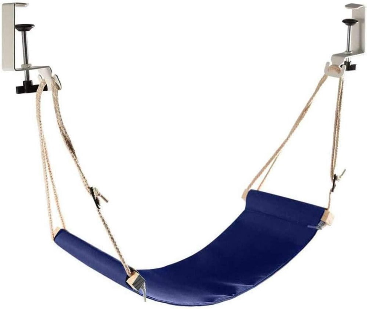 Voetsteun Bureau Hangmat - Hangende Stoel - Comfortabel Werken - Ingebouwde Hoofdtelefoonhouder - 60 cm x 17 cm - Blauw
