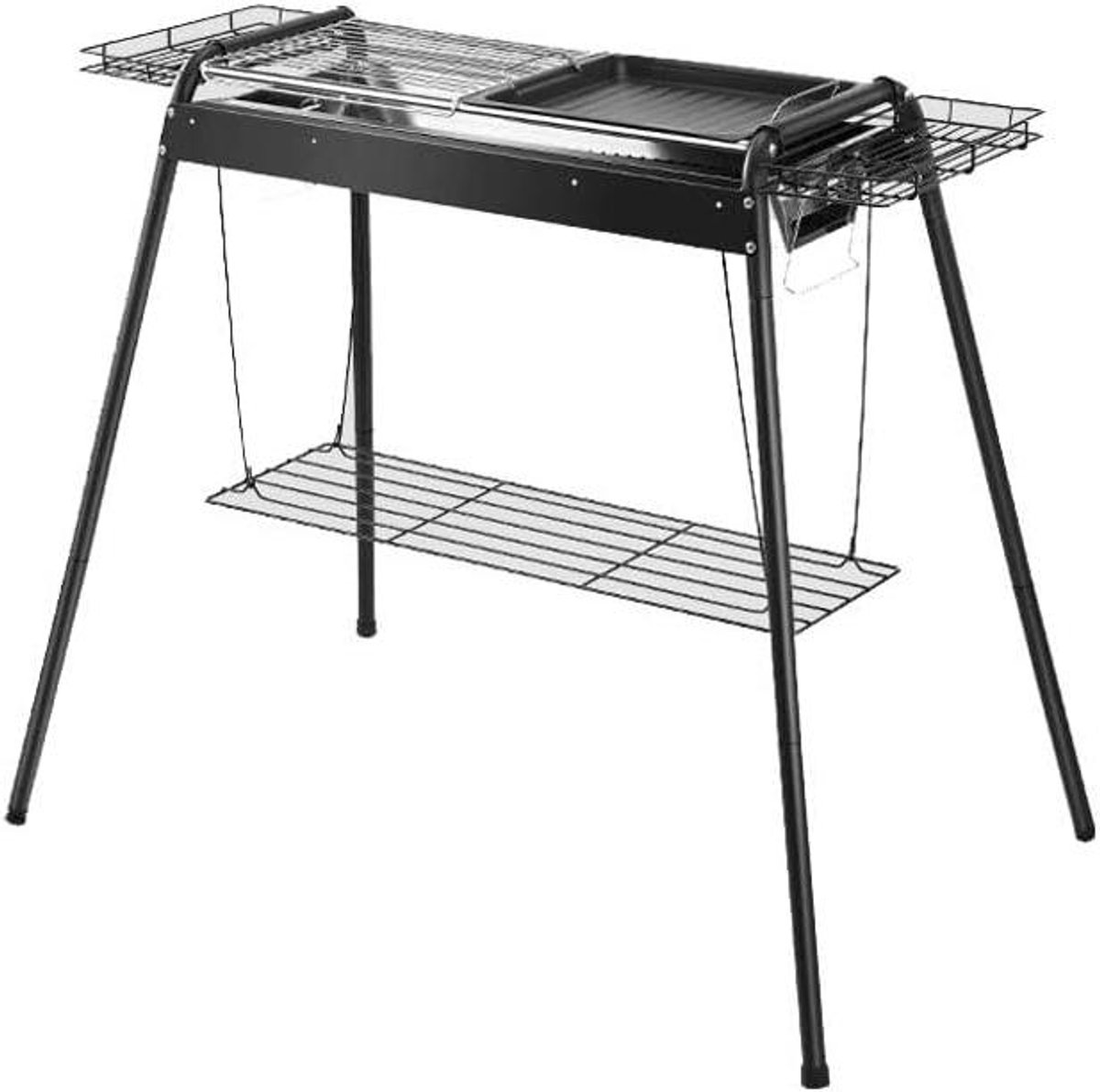 Barbecue Rek - Buiten Grill - Buiten Koken - Verstelbare Temperatuur - 67x30x81 cm - Zwart
