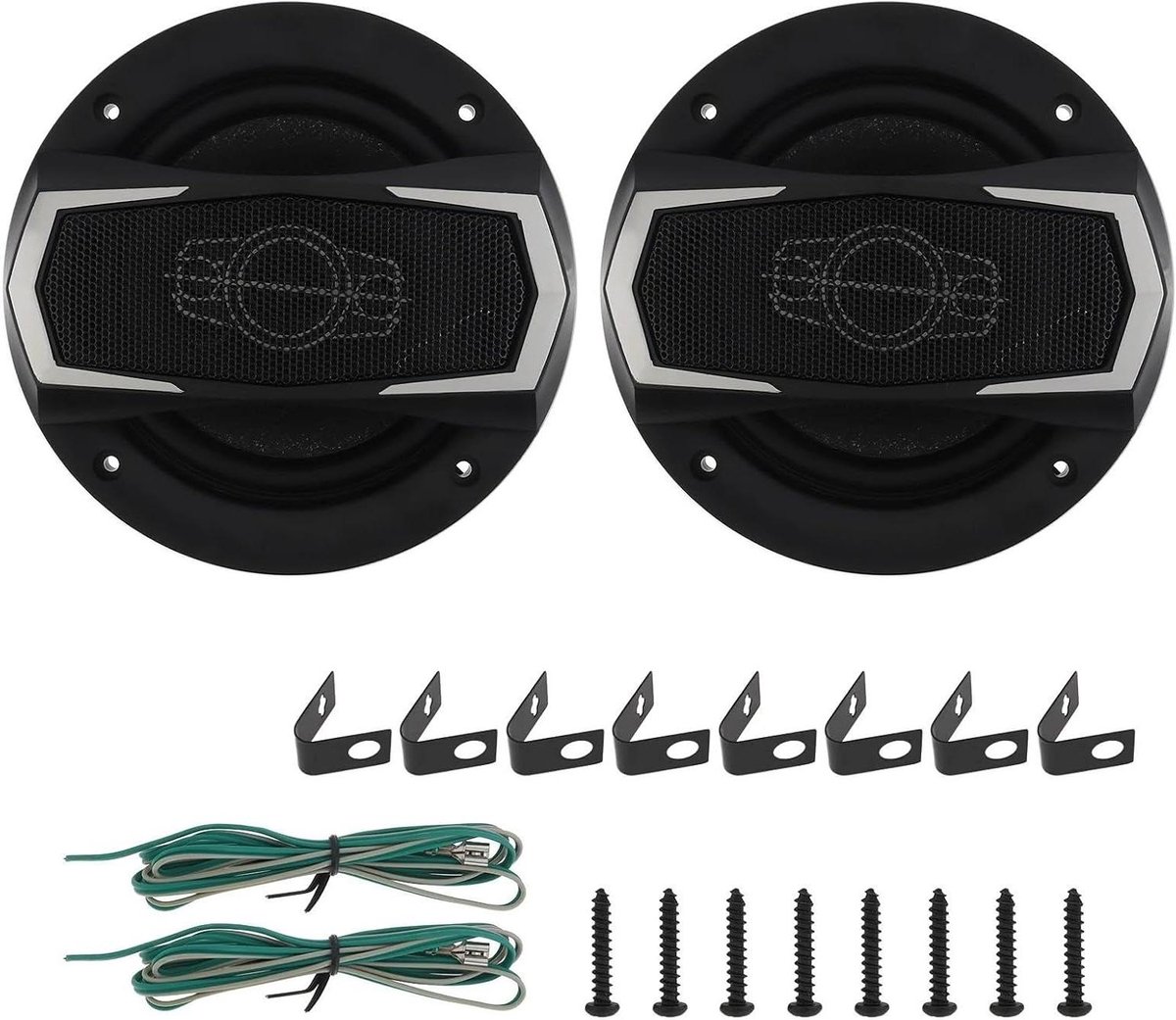 Autoluidsprekers Set - Auto Audio - Muziek Luisteren - 4-Weg Systeem - 13CM - Zwart