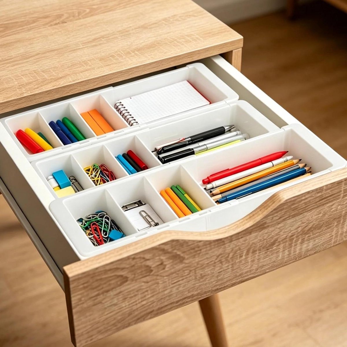Lade Organizers - Opbergbak Set - Ruimte Besparen - Verstelbaar Ontwerp - 3 Stuks - Wit
