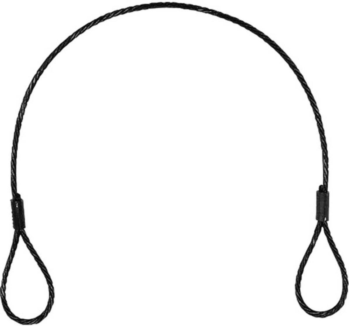 Stalen Kabel - Veiligheidskabel - Hefdoeleinden - Met lussen - 3 mm - Zwart
