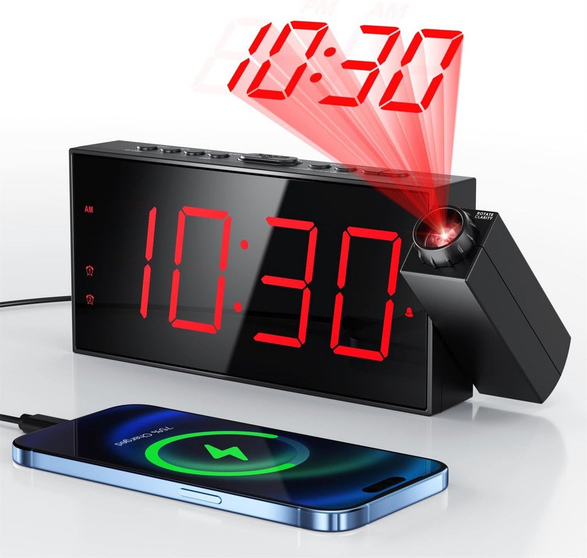 Wekkerradio met Alarm - Nachtwekker - Klokradio - Batterij
