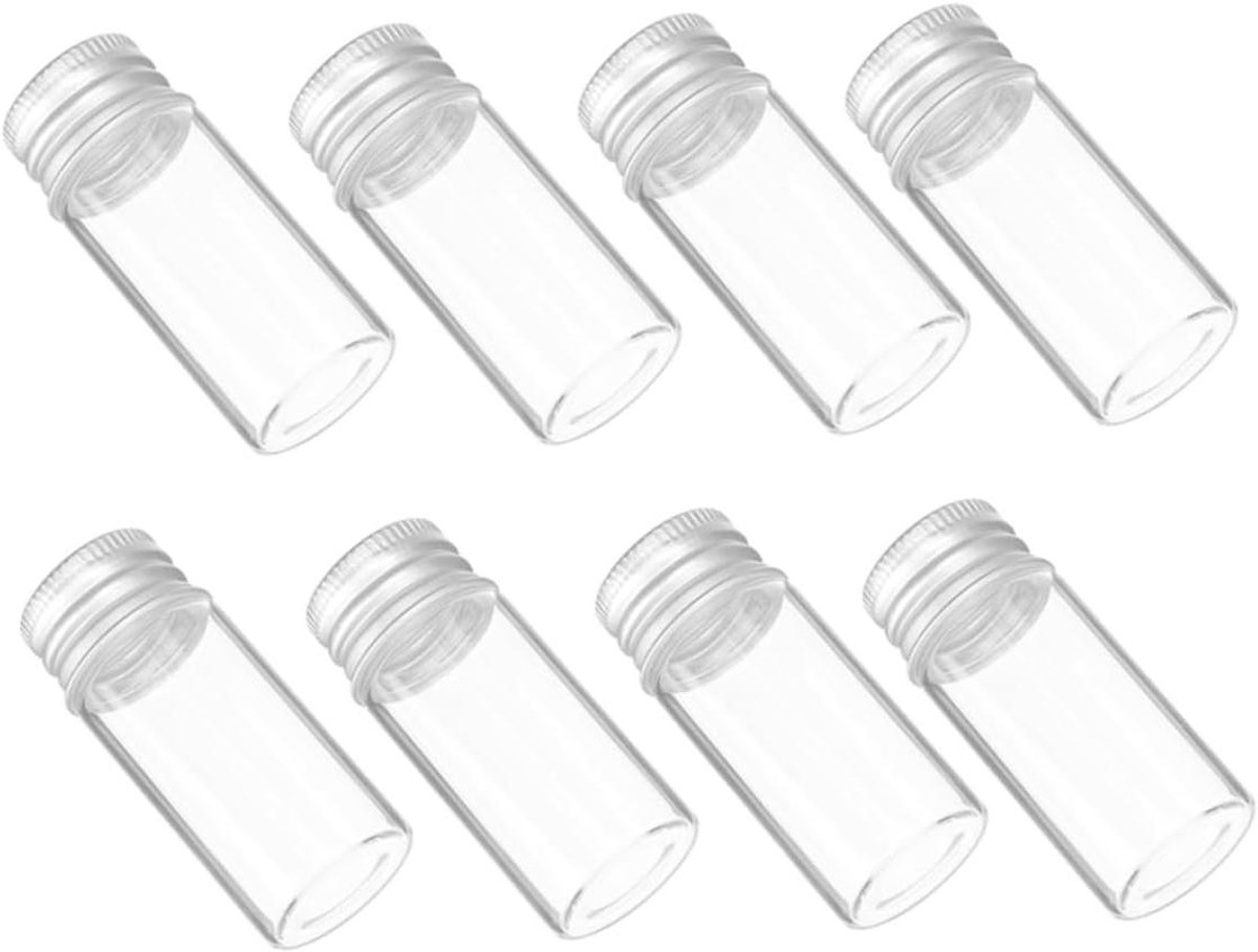 Mini Glazen Flesjes - Potjes Vials - Kleine Opslag - Met Schroefdop - 24 Stuks - Transparant