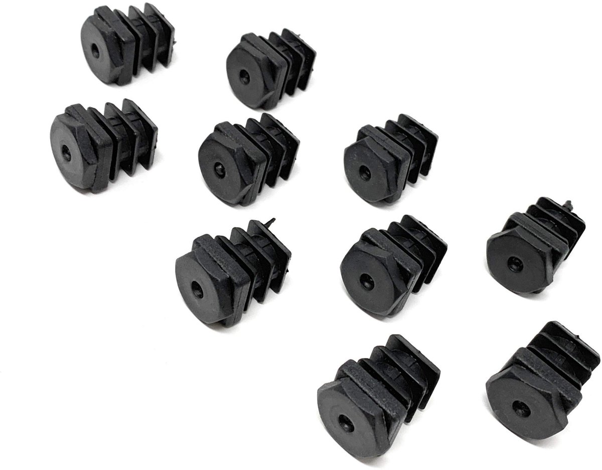 Dailygoods - Cosensi - Dailygoody - Vierkante Buiskappen - Verstelbare Stoppen - Voor Stalen Meubels - 20 x 20 mm - Hoogwaardige Kwaliteit - Geschikt voor Diverse Vloer