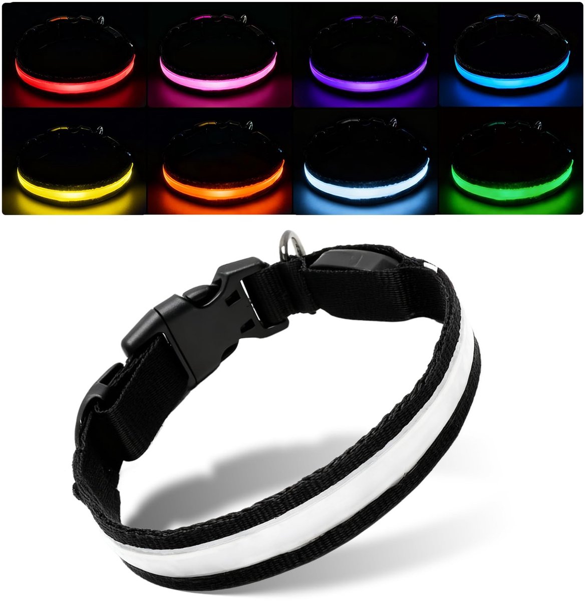 Dailygoods - Oplaadbare Lichthalsband voor Honden met 7 Kleuren