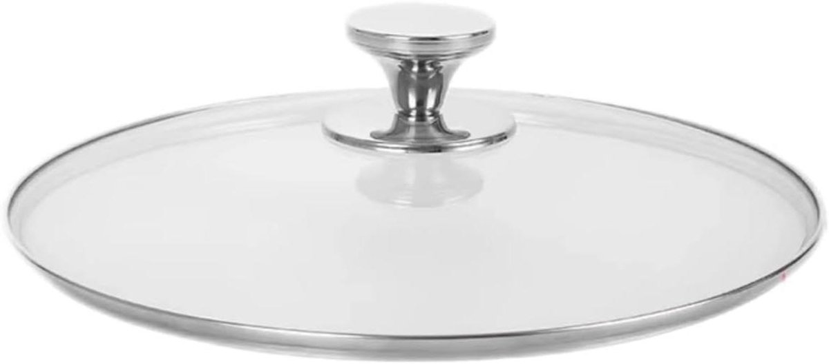 Braadpan Deksel - Universeel Glas - Koken - Hittebestendig Handvat - 28 cm - Transparant