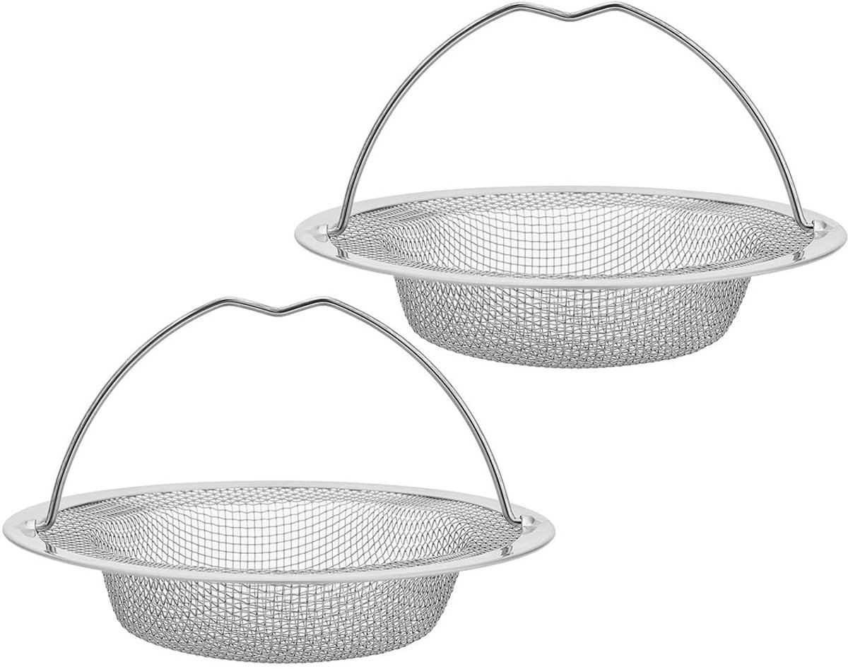 Dailygoods - 2 Stuks Roestvrijstalen Keukengootsteenzeefjes met Handgreep