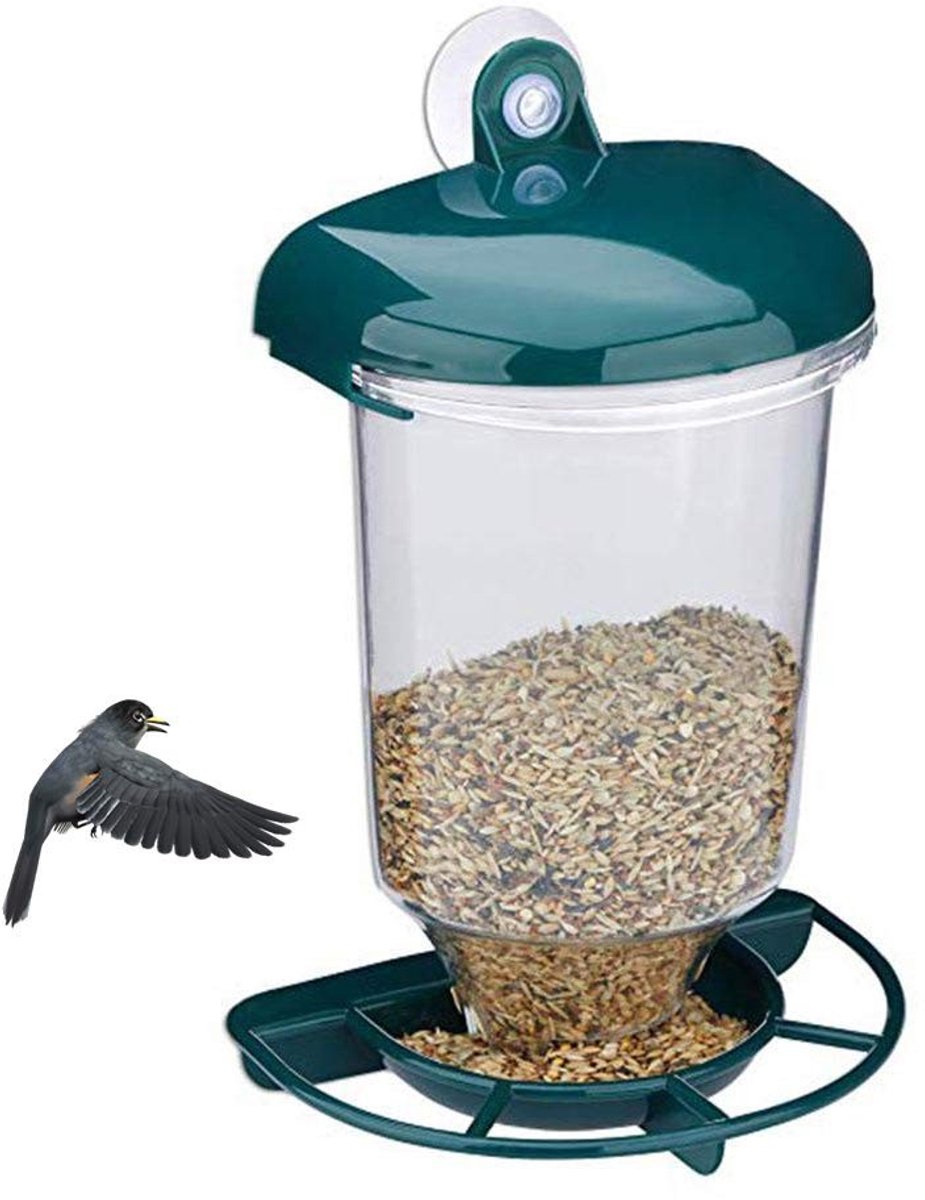 Dailygoods - Automatische Vogelvoeder voor Hangend Raam met Zuigbekers
