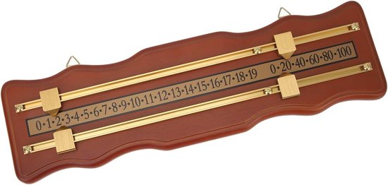 Biljart Scorebord - Scorehouder - Wedstrijd Bijhouden - Golvend Dubbel Spoor - 45 x 14 cm - Bruin — afbeelding 5