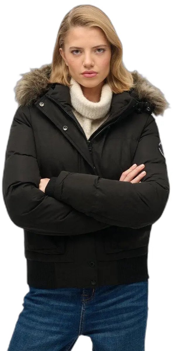 Superdry Everest Microfibre Ella Bomberjack Dames Gewatteerde jassen Zwart