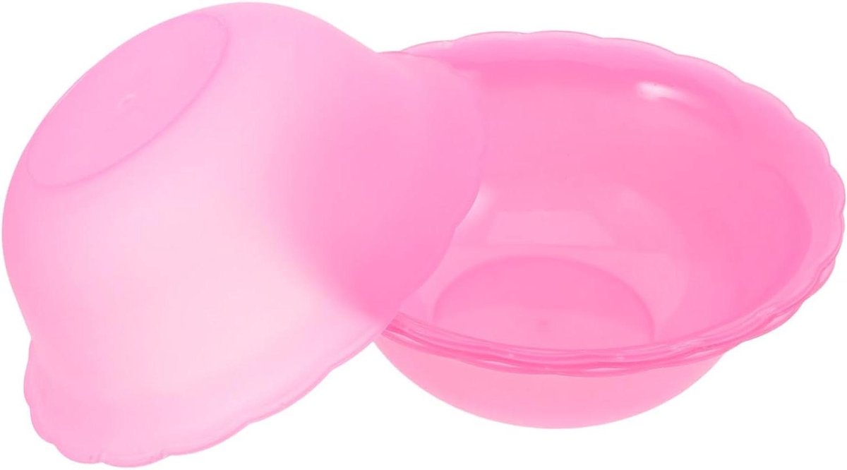 Plastic Waskommen - Voetbaden Set - Gezicht en Voeten - Decoratieve Rand - 4 Stuks - Roze