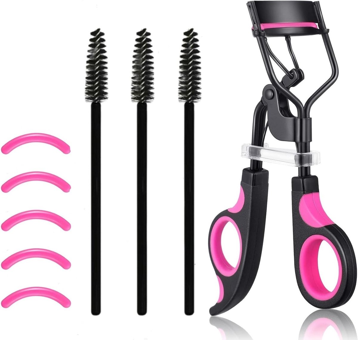 3-in-1 Wimperkruller Set met 5 Extra Vervangpads en Wimperapplicator, Essentiële Make-up Tools voor Perfecte Wimpers