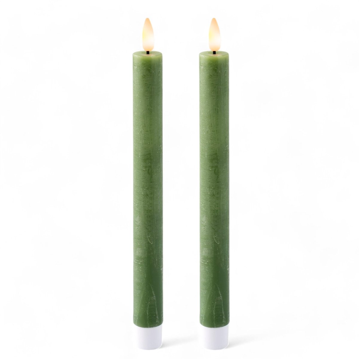 Dailygoods - Led-kaars van echte was - Realistische vlam - Timerfunctie - Groen - Warm wit licht - Batterij-aangedreven - Geschikt voor binnen - Diame