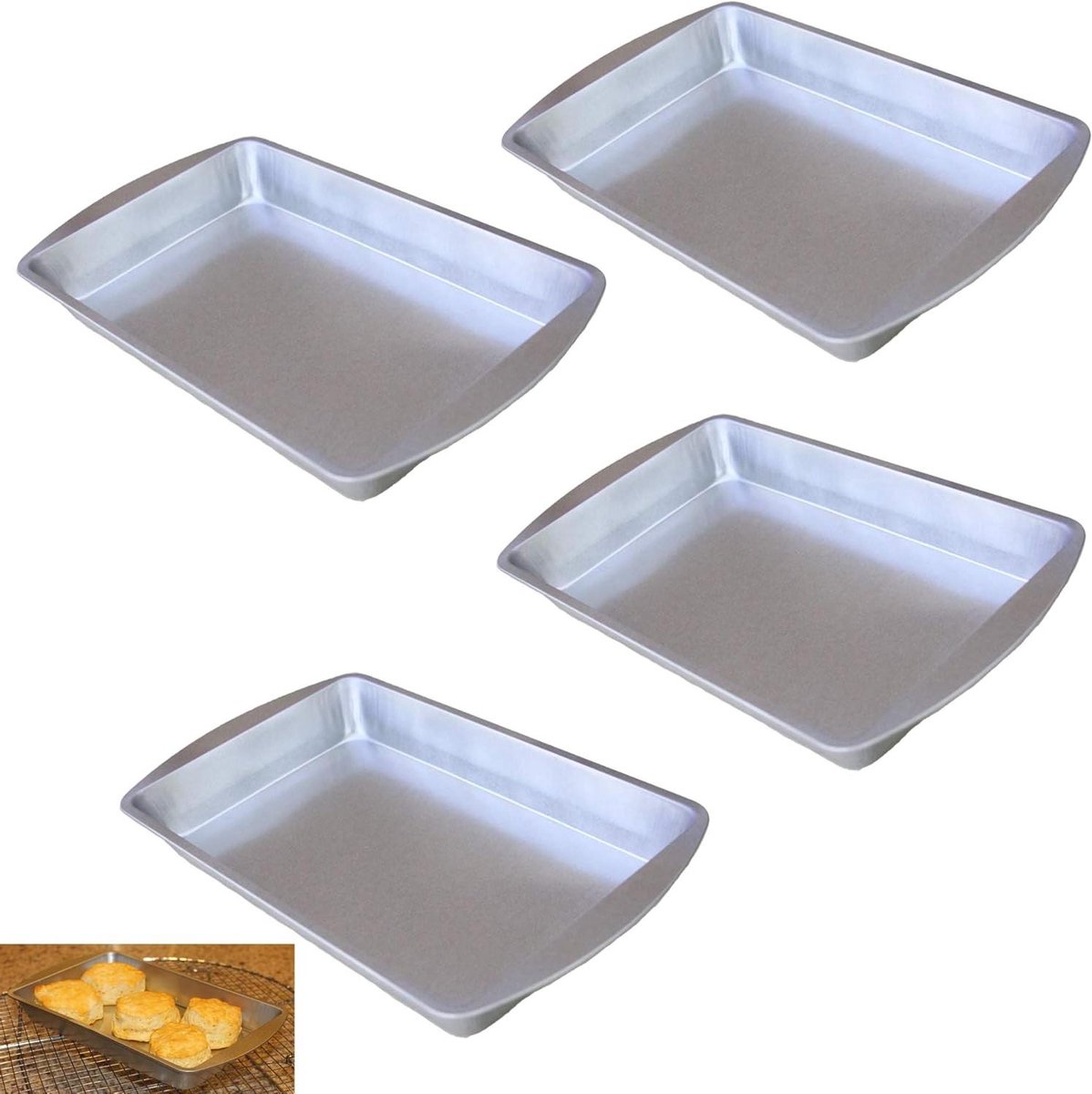 Metalen bakvormen - Bakplaten set - Koekjes bakken - Vaatwasmachinebestendig - Set van 4 - Metaal