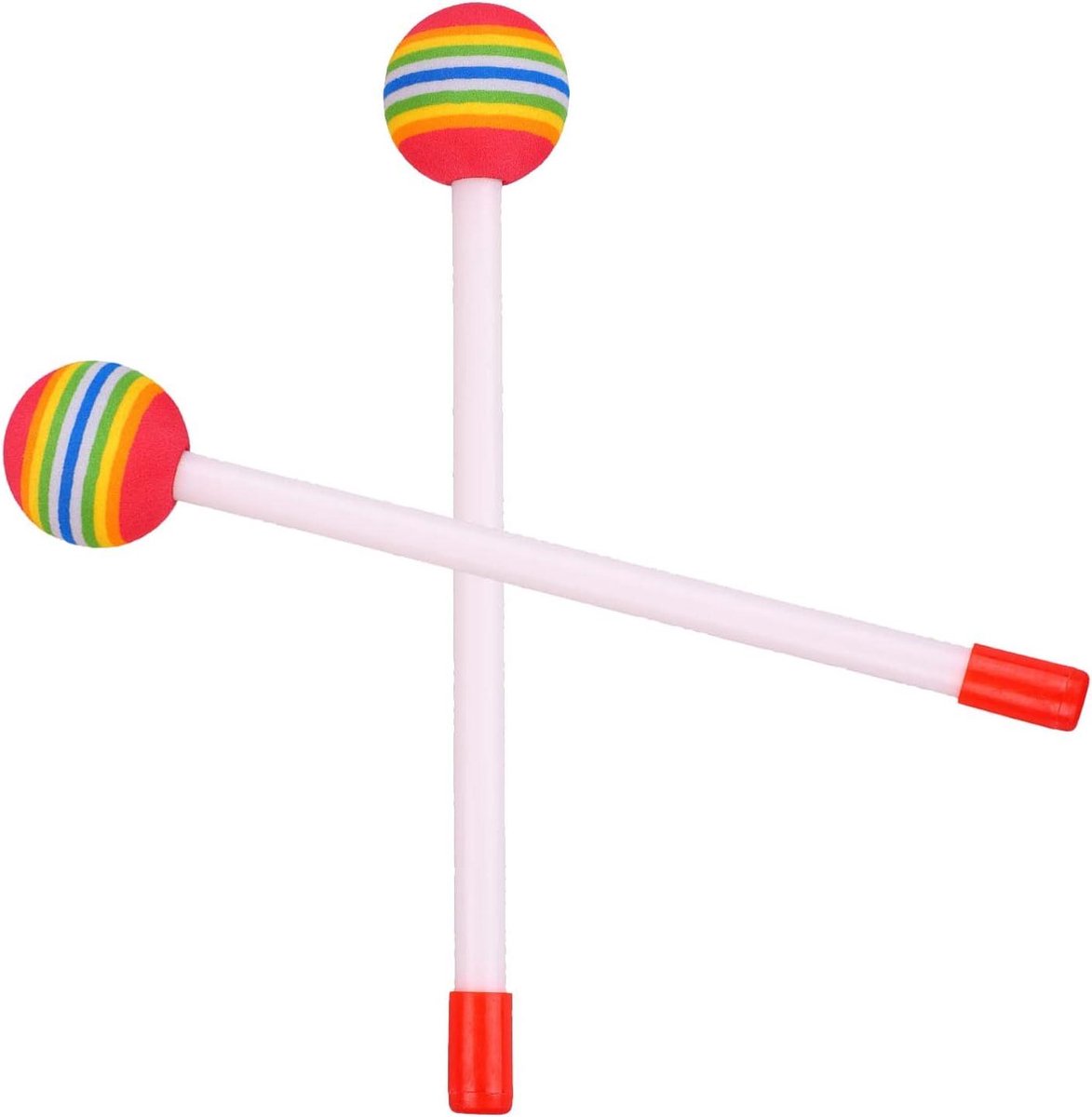 Drumstokken - Mallets - Muziekonderwijs - Schokabsorberend EVA - 21 cm - Regenboogkleuren
