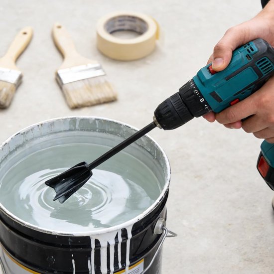Epoxyhars Accessoires - Verfroerstaafjes Mixer - Verf en Hars Mengen - Efficiënt Spiraalontwerp - 6 Stuks 16.5/22cm - Zwart — afbeelding 3